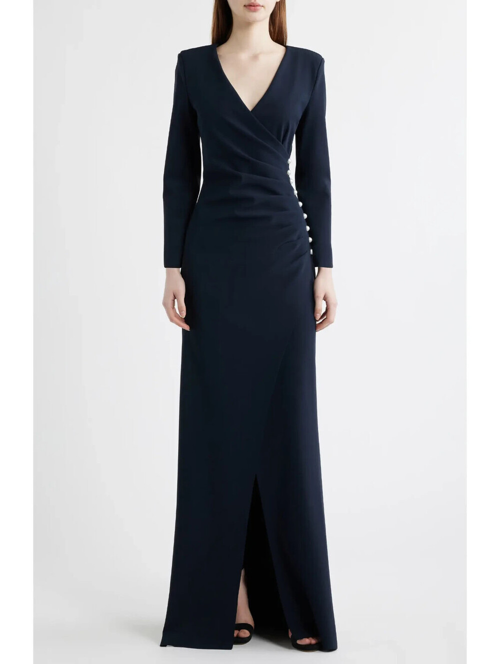 NEW Chiara Boni La Petite Robe Wiesa Faux Pearl Detail Gown Sz 44 #LD583